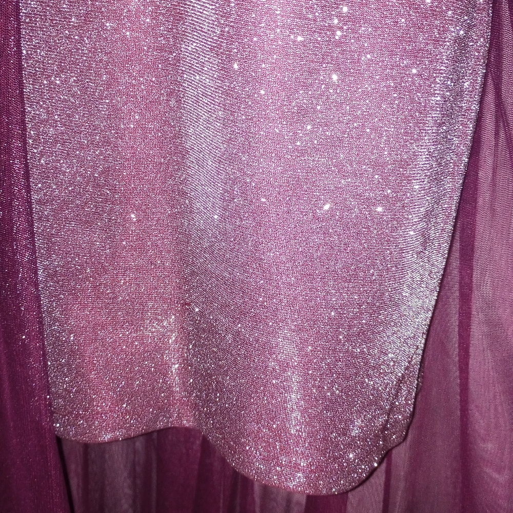 Social Couture Plum Sparkly Formal Dress Size 9/10 - Picture 15 of 16